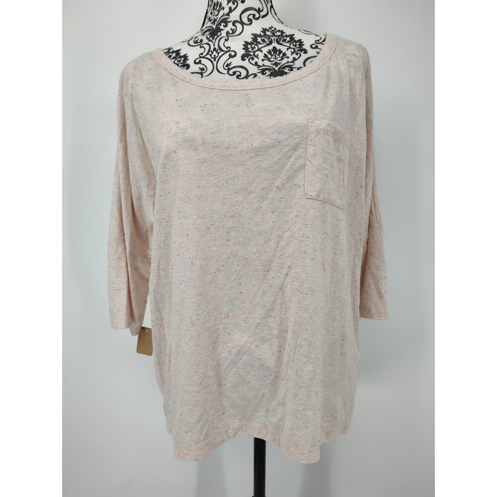 Mossimo Womens Cream Multiple Colored Specks Short Sleeve Dolman Blouse Size XXL